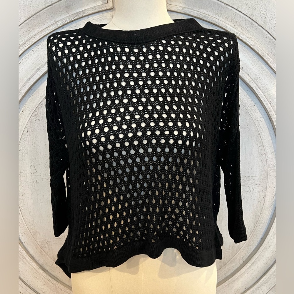Totem Black Knit Fabric Top
